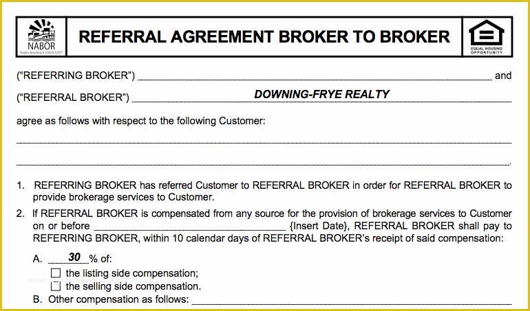 Free Real Estate Referral form Template Of 12 Best S Of Real Estate Agent Referral form Free