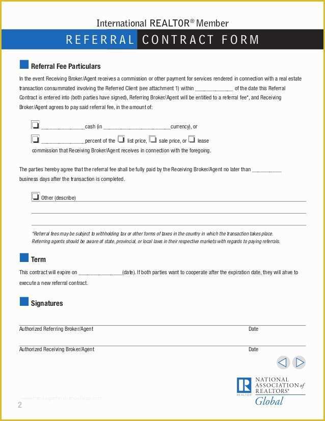 Free Real Estate Referral form Template Of Business Referral Fee Agreement Free Printable Documents
