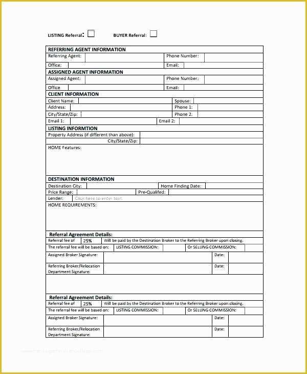 54 Free Real Estate Referral form Template