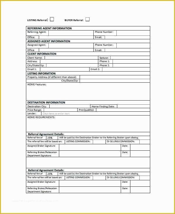 Free Real Estate Referral form Template Of Client Referral form Template Customer Referral form