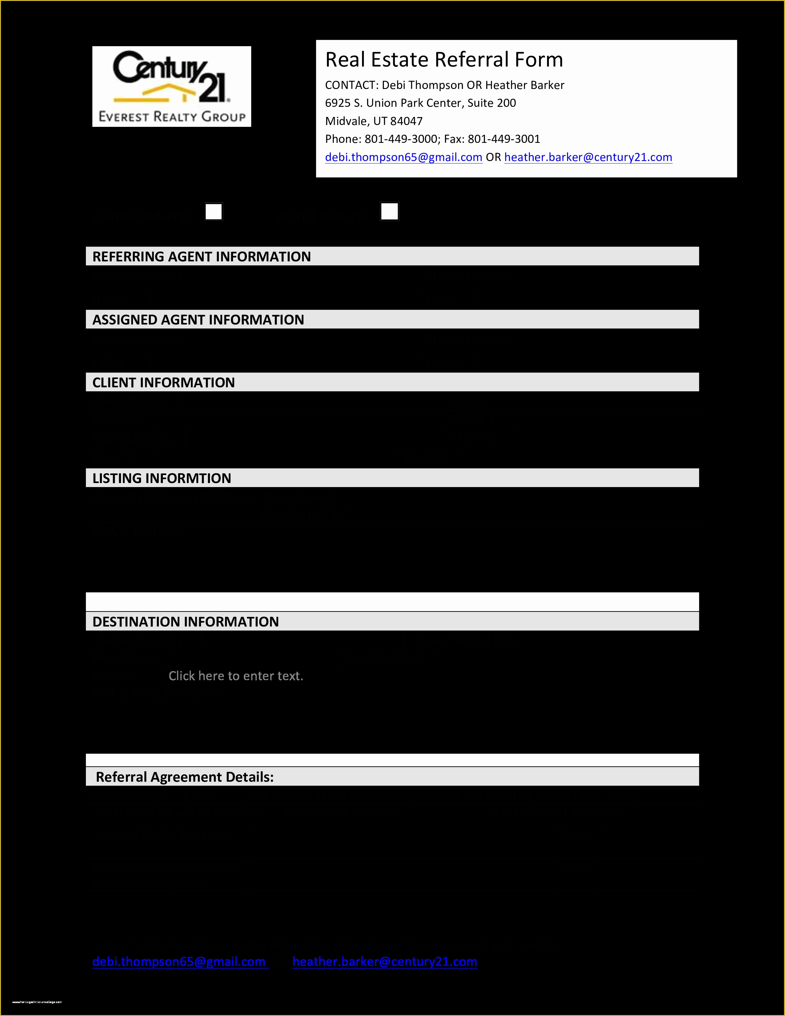 Free Real Estate Referral form Template Of Free Real Estate Referral form