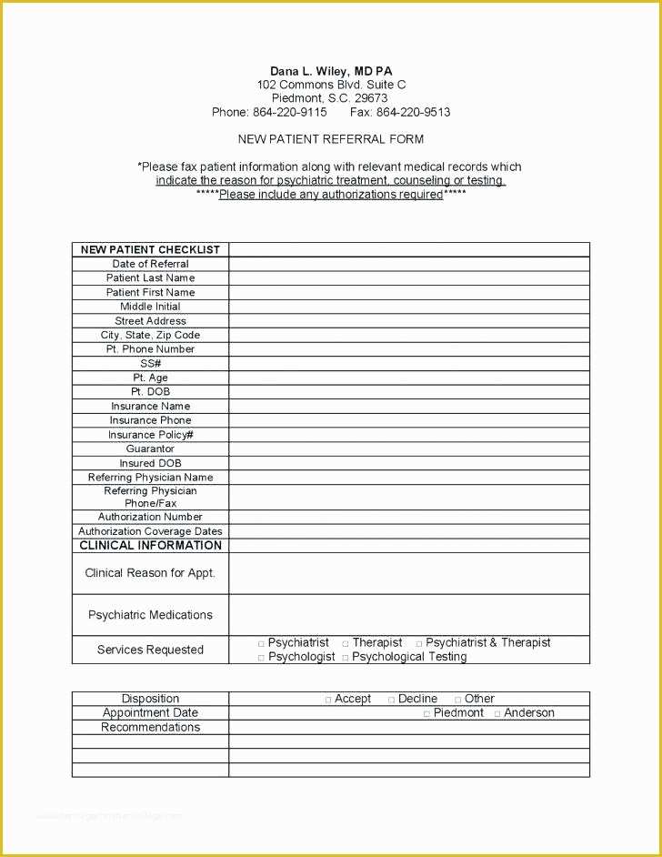 Free Real Estate Referral form Template Of Medical Referral form Template