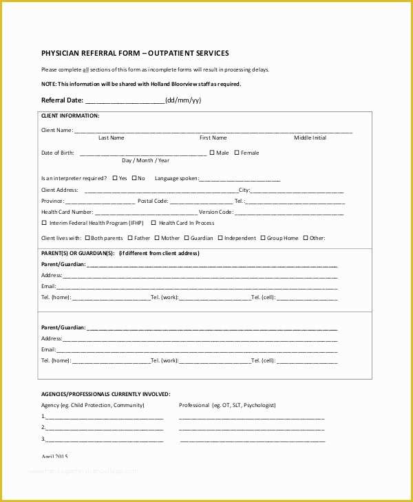 Free Real Estate Referral form Template Of Medical Referral form Template