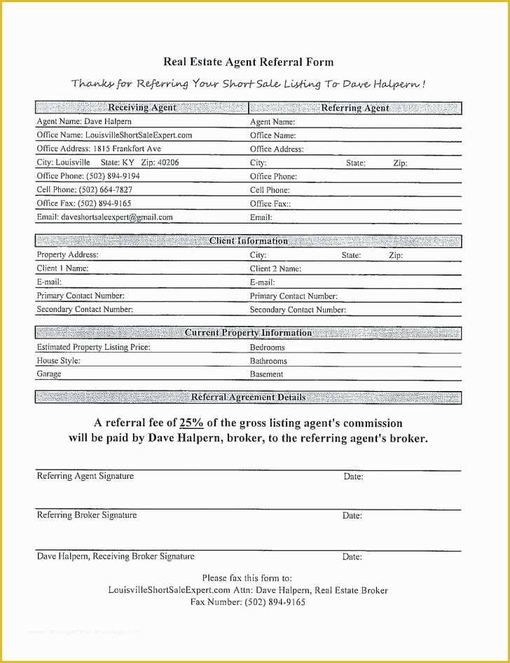 Free Real Estate Referral form Template Of Referral Agreement Doc Document Real Estate Sample