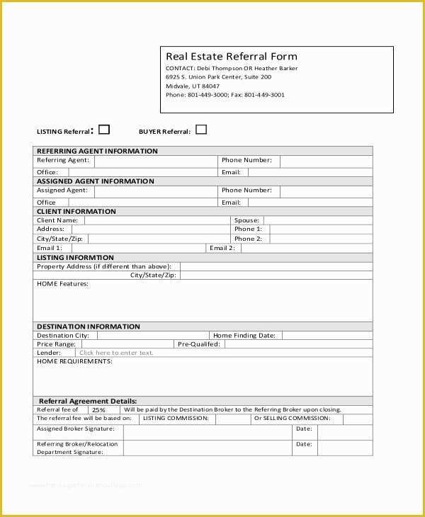 Free Real Estate Referral form Template Of Sample Real Estate form 16 Free Documents In Pdf