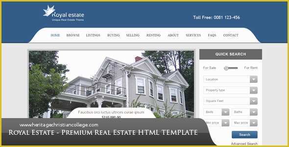 Free Real Estate Responsive Website Templates Of 25 Free &amp; Premium Real Estate HTML Website Templates