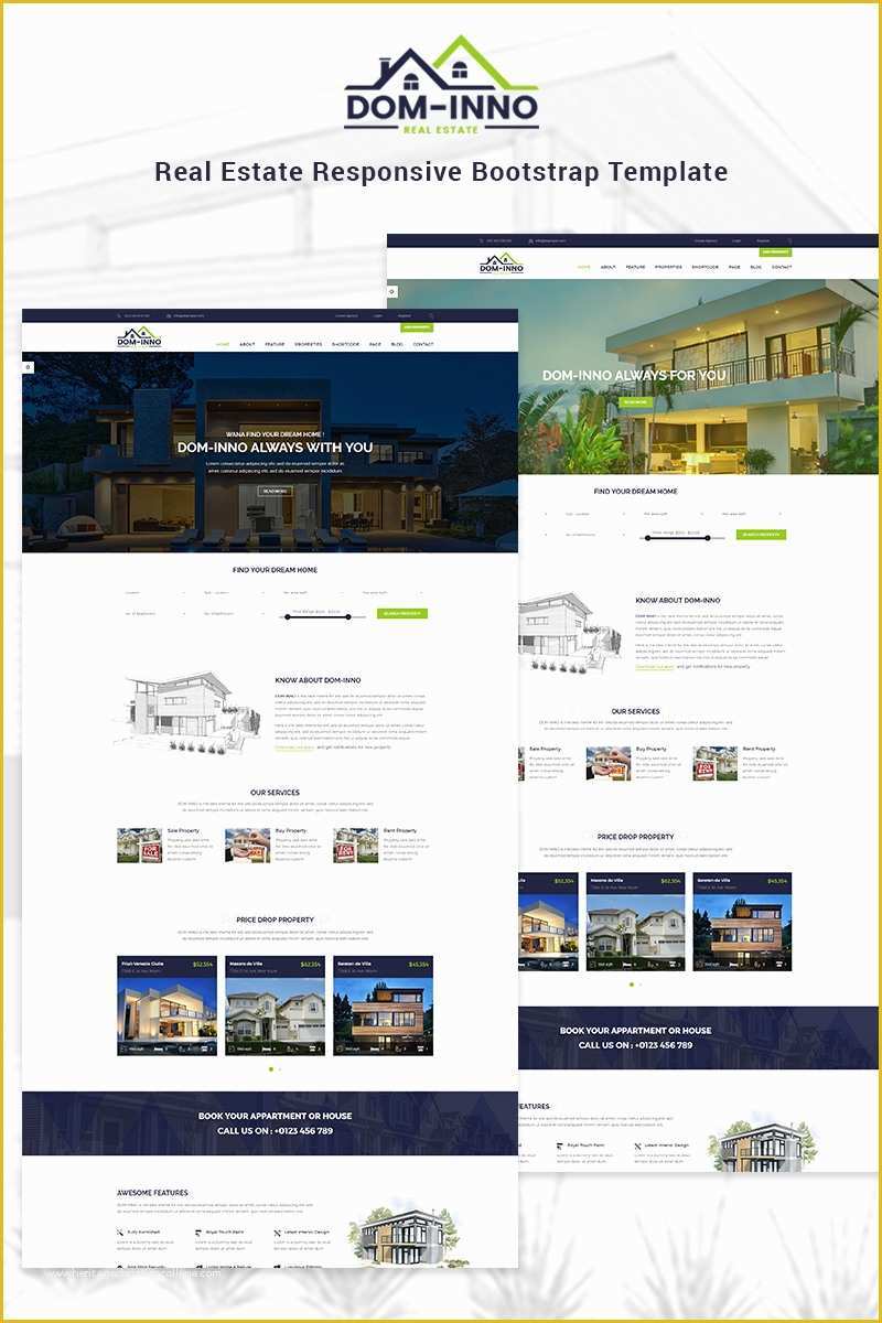 Free Real Estate Responsive Website Templates Of Dominno Real Estate Responsive Website Template
