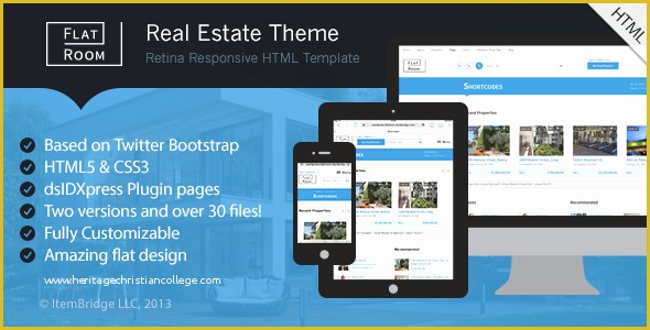Free Real Estate Responsive Website Templates Of Flatroom — Responsive Real Estate HTML Template by Wpway