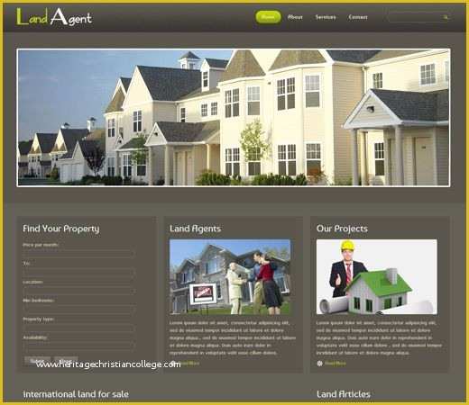 Free Real Estate Responsive Website Templates Of Free Website Template Css HTML5 Land Agent Real Estate