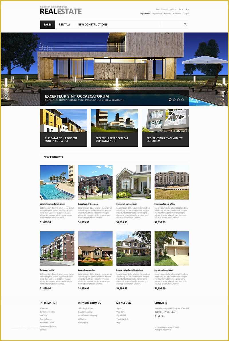 Free Real Estate Responsive Website Templates Of Responsive Magento Real Estate Templates Free &amp; Premium themes