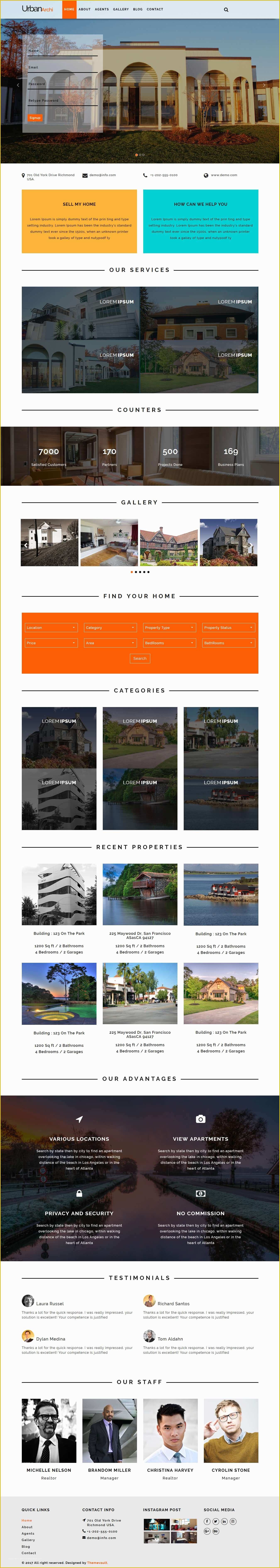 Free Real Estate Responsive Website Templates Of Urbanarchi – Responsive Real Estate Web Design Template