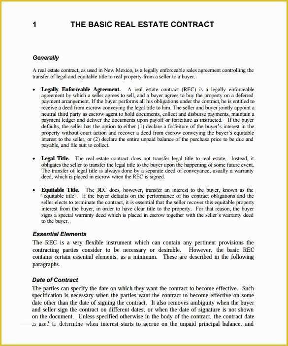 Free Real Estate Sales Agreement Template Of 13 Real Estate Contract Templates Word Pages Docs