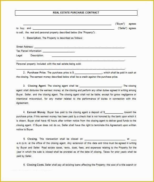 Free Real Estate Sales Agreement Template Of 14 Real Estate Contract Templates Word Pages Docs