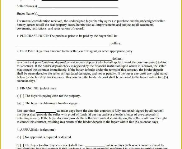 Free Real Estate Sales Agreement Template Of Free Printable Real Estate Purchase Agreement