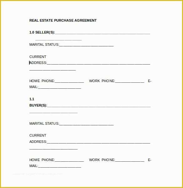 Free Real Estate Sales Agreement Template Of Real Estate Purchase Agreements 8 Samples Examples