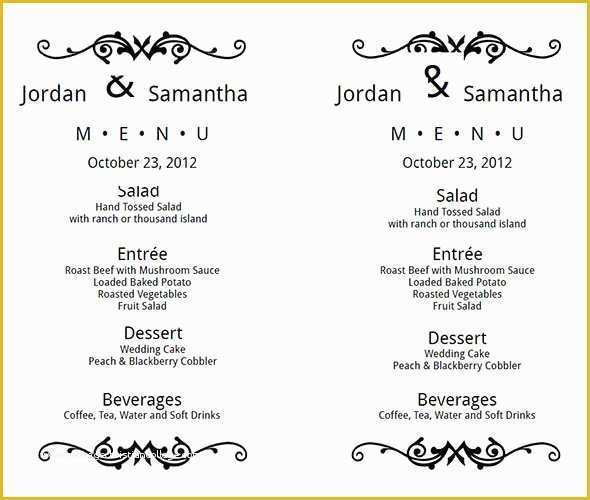 Free Reception Card Template Of Wedding Menu Template 24 Download In Pdf Psd Word