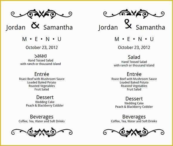 Free Reception Card Template Of Wedding Menu Template 24 Download In Pdf Psd Word