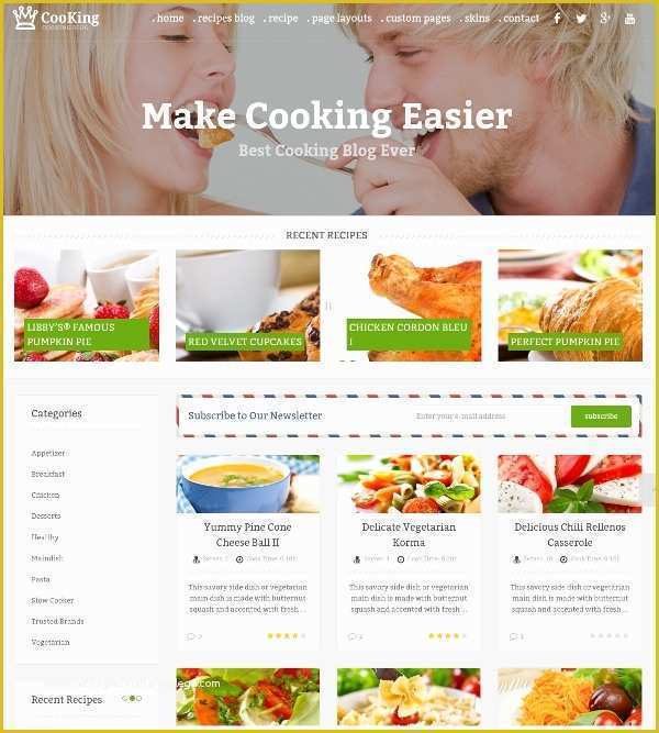 Free Recipe Blog Templates Of 20 Recipe Wordpress themes & Templates