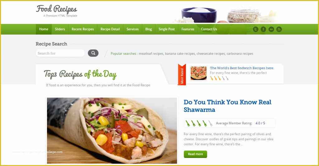Free Recipe Blog Templates Of 25 Best Recipe and Food HTML Templates
