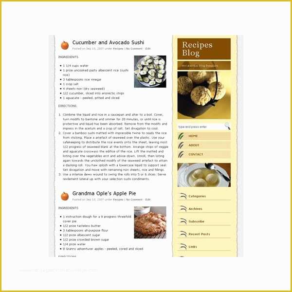 Free Recipe Blog Templates Of 6 Free Wordpress Templates for Your Food Cooking or