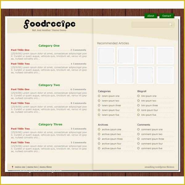 Free Recipe Blog Templates Of 6 Free Wordpress Templates for Your Food Cooking or