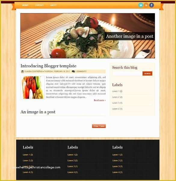 Free Recipe Blog Templates Of Food Recipe Blog Website Templates & themes