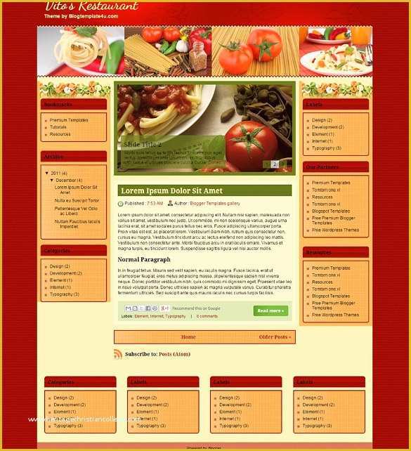 Free Recipe Blog Templates Of Food Recipe Blog Website Templates & themes