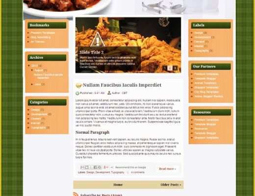 Free Recipe Blog Templates Of Food Recipe Blog Website Templates &amp; themes