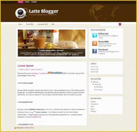 Free Recipe Blog Templates Of Food Recipe Blog Website Templates & themes