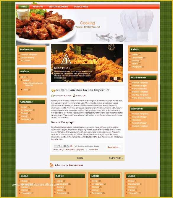 Free Recipe Blog Templates Of Food Recipe Blog Website Templates &amp; themes