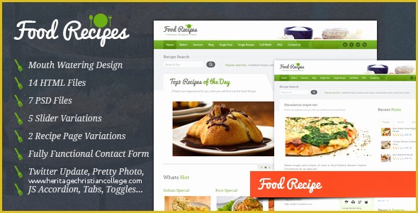 Free Recipe Blog Templates Of Food Recipes Food Website and Blog Template by