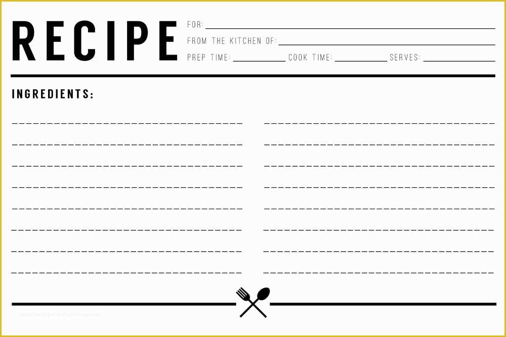 Free Recipe Blog Templates Of Recipe Card Download