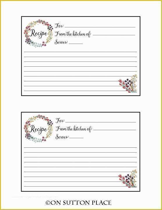 Free Recipe Blog Templates Of Recipe Card Free Printable