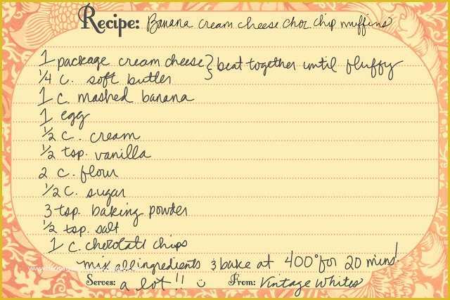 Free Recipe Blog Templates Of Vintage Whites Blog Banana Cream Cheese Chocolate Chip