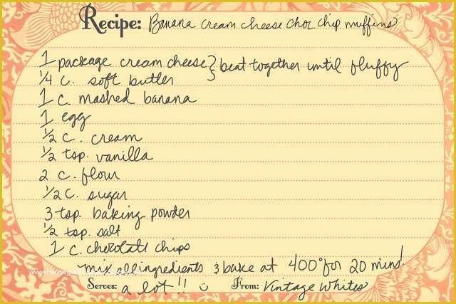 Free Recipe Blog Templates Of Vintage Whites Blog Banana Cream Cheese Chocolate Chip