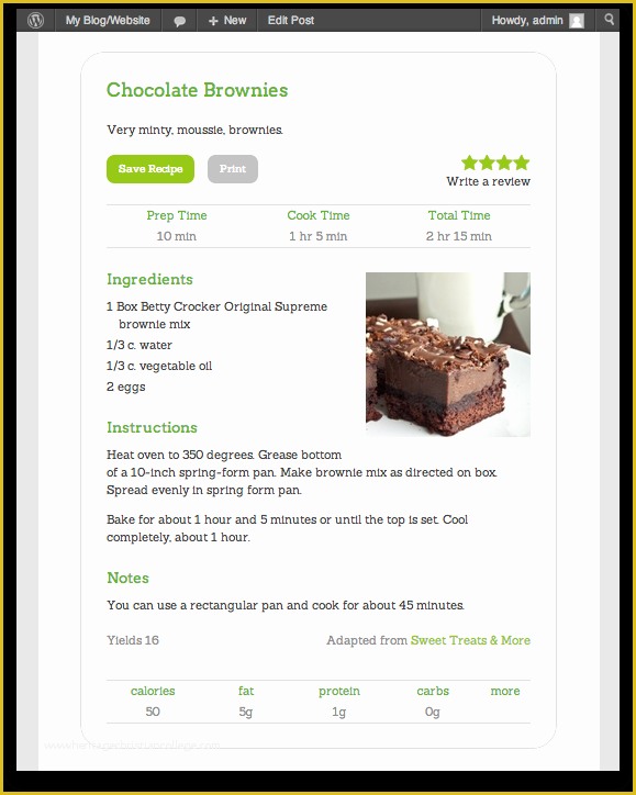 Free Recipe Blog Templates Of Yumprint Recipe Card