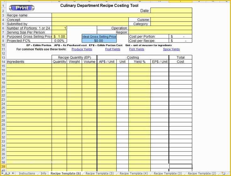 Free Recipe Costing Template Of How to Make An Excel Recipe Template Scalable Video