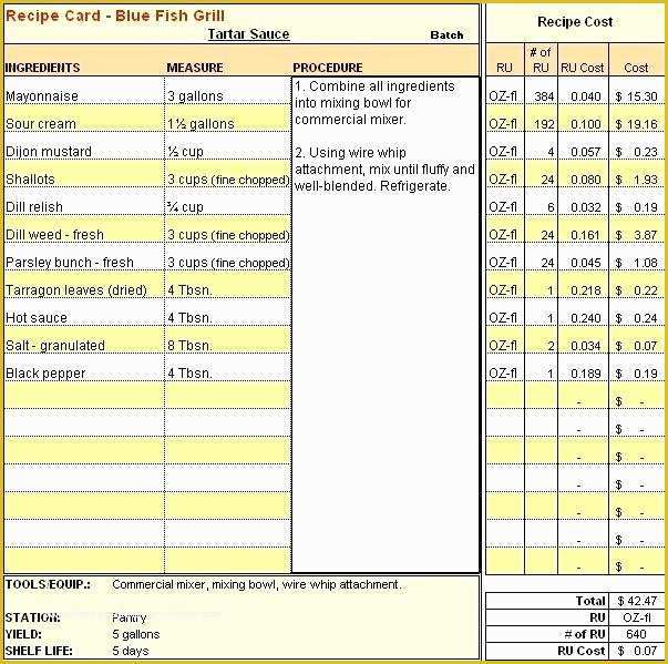 34 Free Recipe Costing Template | Heritagechristiancollege