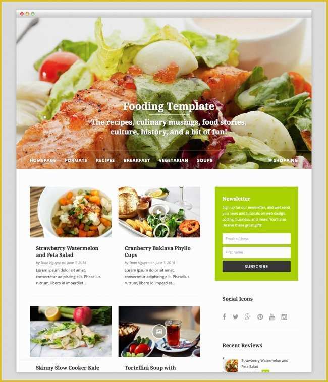 Free Recipe Website Template Of 100 Best Free Responsive Wordpress themes for 2018