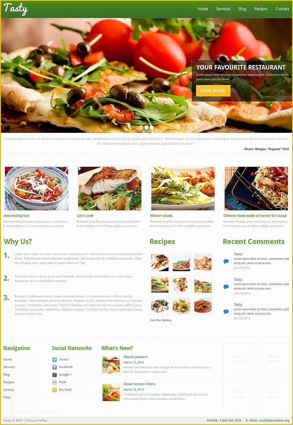 Free Recipe Website Template Of 15 Best Cooking Wordpress Templates & themes