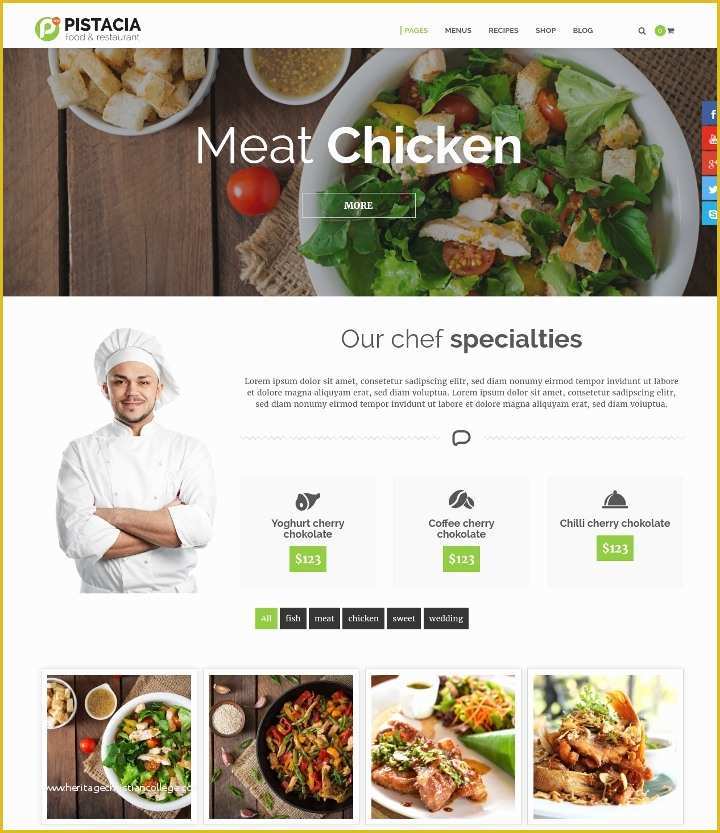 Free Recipe Website Template Of 17 Food Recipes Website themes & Templates