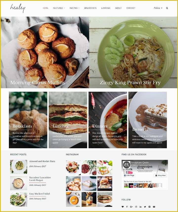 Free Recipe Website Template Of 17 Food Recipes Website themes & Templates