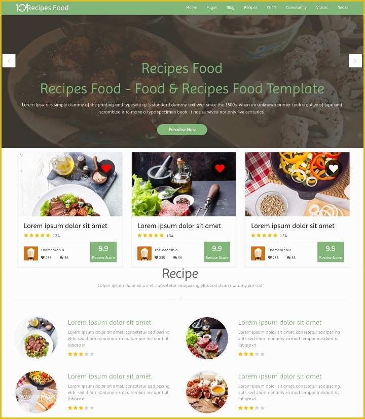 Free Recipe Website Template Of 17 Food Recipes Website themes & Templates