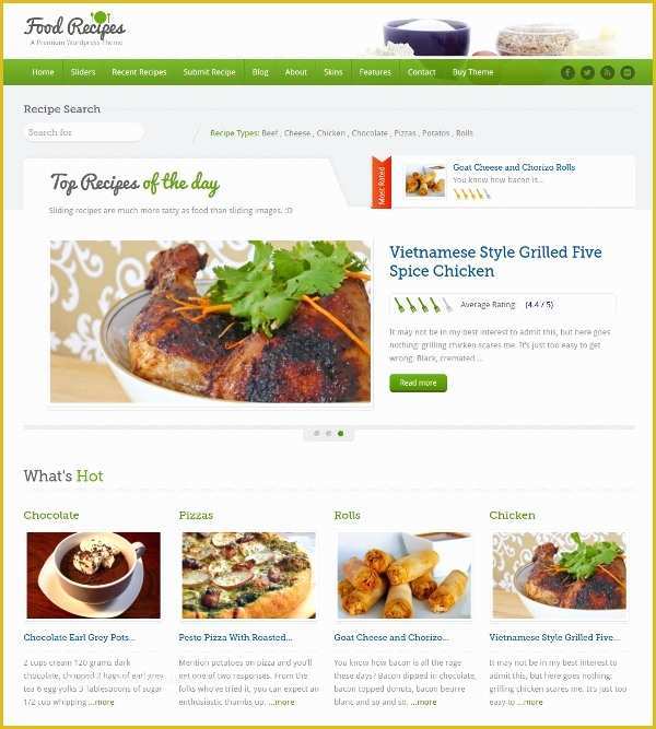 Free Recipe Website Template Of 17 Recipe Website themes &amp; Templates