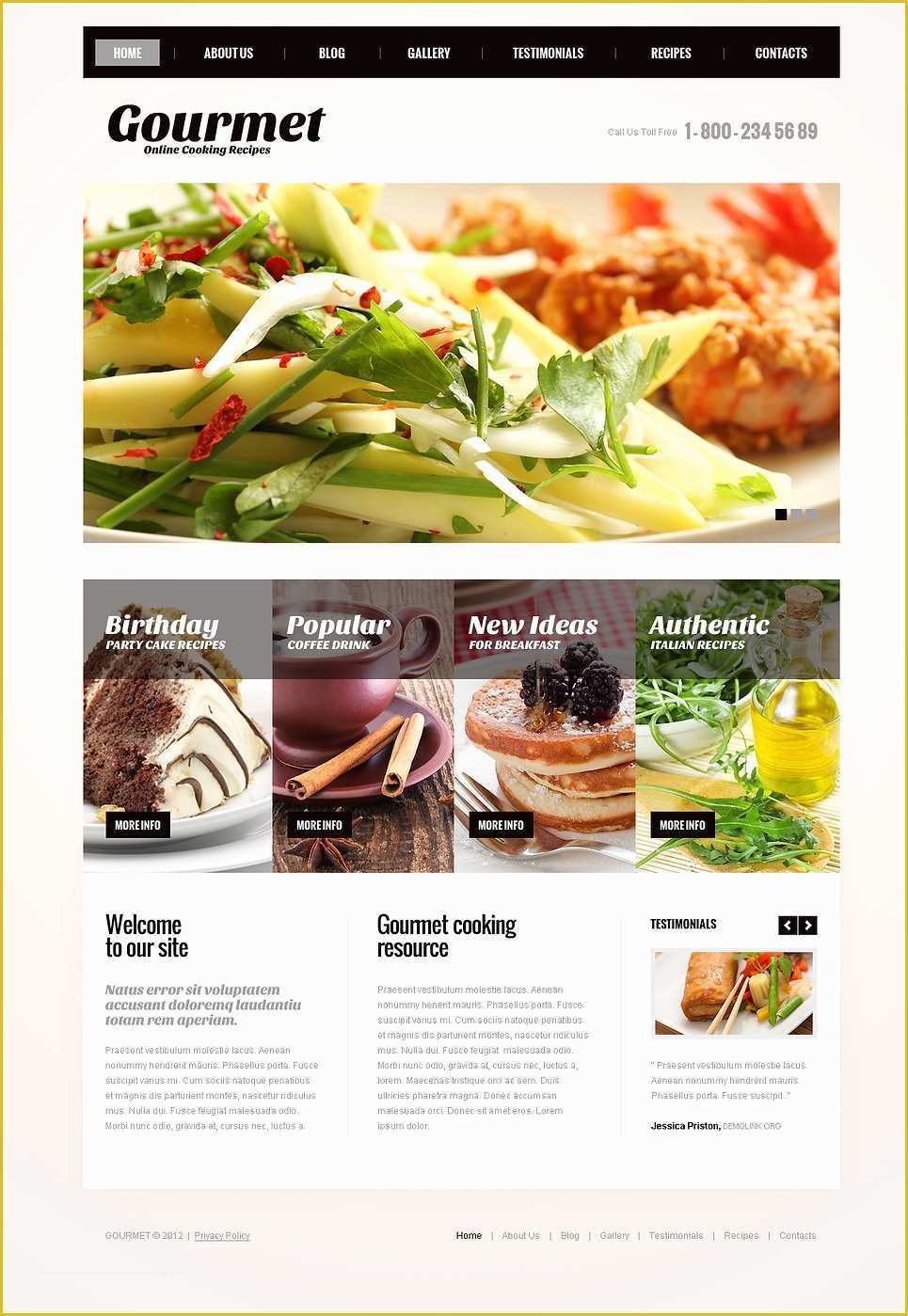 Free Recipe Website Template Of Cooking Recipes Joomla Template