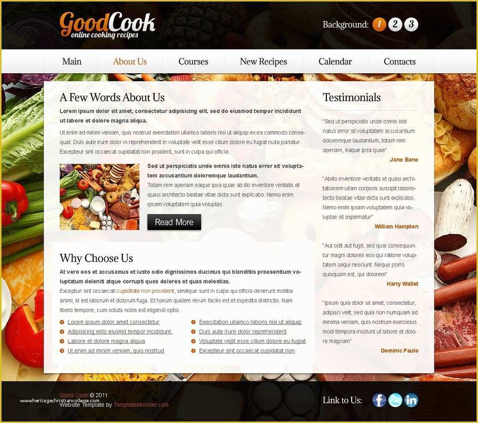 Free Recipe Website Template Of Free Template for Recipes Website Background
