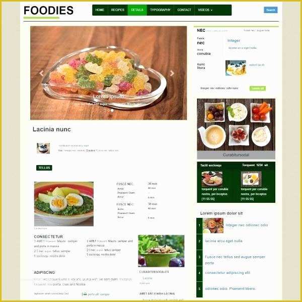Free Recipe Website Template Of Restaurant Food Recipe Cookbook Free Website Template