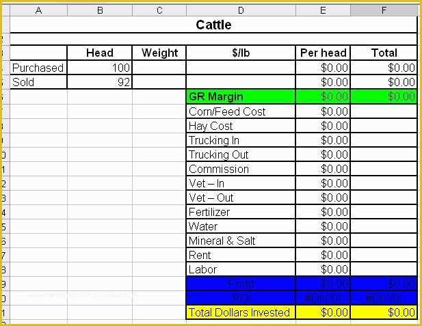 Free Record Keeping Templates Of Cattle Record Keeping Spreadsheet as Spreadsheet App