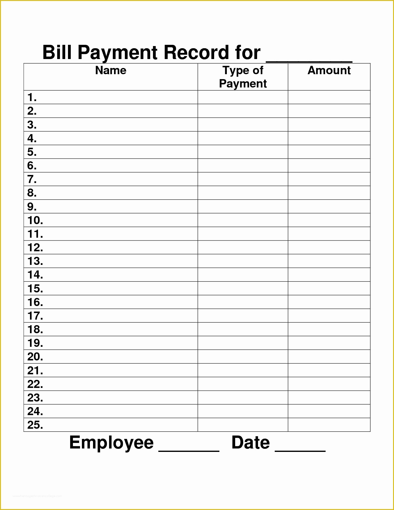 Free Record Keeping Templates Of Payment Record Template