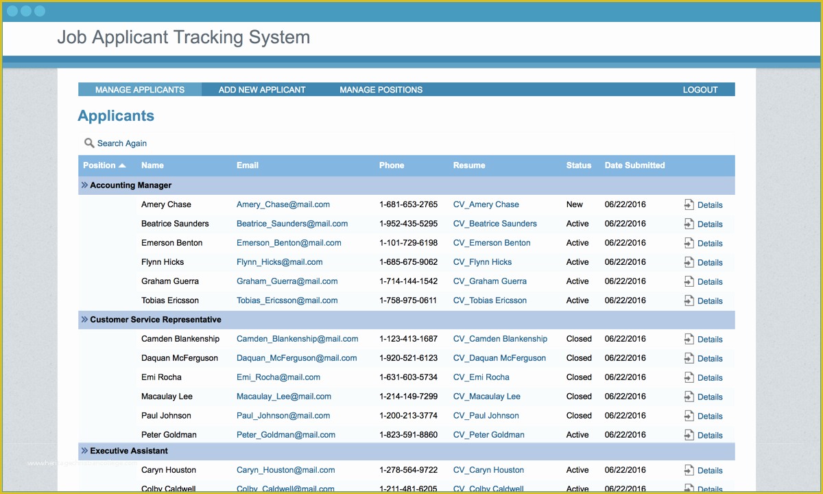 Free Recruitment Tracker Excel Template Of Job Applicant Tracking System Free Application Template